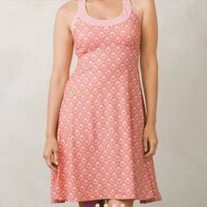Prana Women's Cali Dress Summer Peach Botanical Racer Back Sundress Size XS